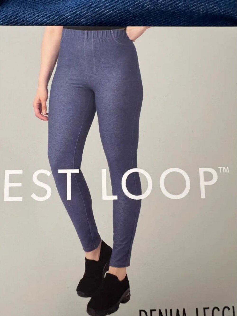 West Loop Womens Denim Leggings Jeggings Size XL Blue Med Wash Supportive Waist